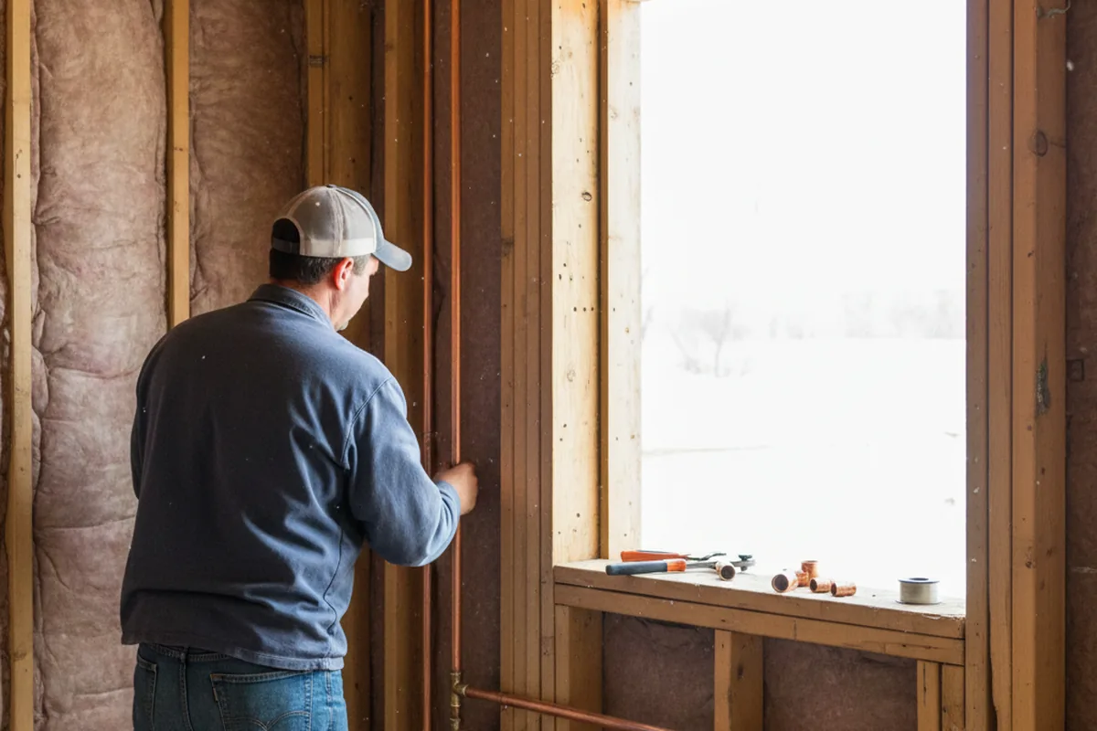 Licensed plumber running new copper supply lines in a Fruitland Park home