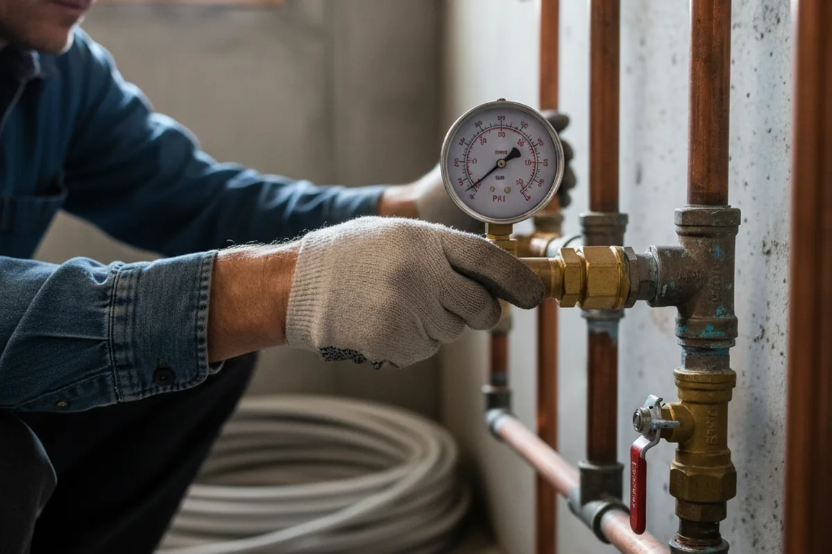 Pressure testing a repaired line during Water Line Repair in Fruitland Park